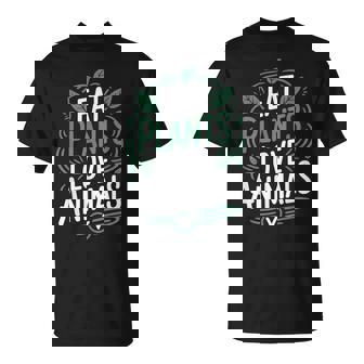 Eat Plants Love Animals Vegan Food Lover Vegetarian T-Shirt - Monsterry