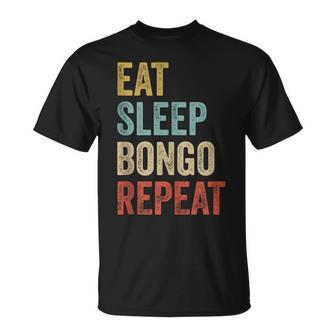 Eatleep Bongo Repeat Camisa Músico Bongo Jugador In Mangas Camiseta unisex - Regaloses