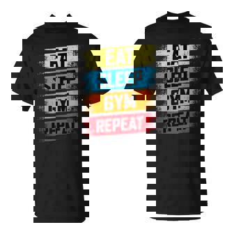 Eatleep Gym Repeat Divertido Entrenamiento Gimnasio Divertido Camiseta unisex - Regaloses