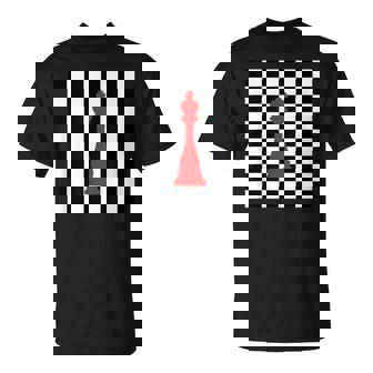 Échiquier Roi Pièce Rouge Damier Damier T-Shirt - Cadeauxyz