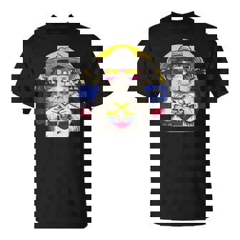 Ecuador Guinea Pig Ecuadorian Flag Sunset Ecuadorian Pride T-Shirt - Monsterry