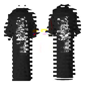 Ecuadorian Flag Ecuadorian Roots Ecuador Llama Sunglasses T-Shirt - Monsterry