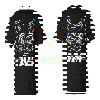 EDM Rave Cat Trippy Techno DJ Halloween Trance Raver Men Women T-Shirt | Mazezy