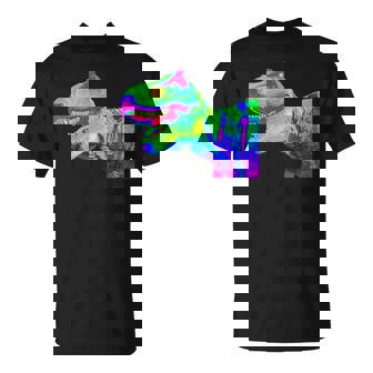 EDM T Rex Tyrannosaurus Rex Rainbow Rave Dinosaur T-Shirt T-Shirt | Mazezy