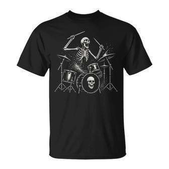 El Baterista De Rock Onkeleton Handkull Beats Rock Band Camiseta unisex - Regaloses