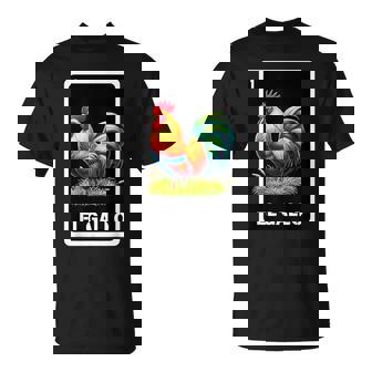 El Gallo Mexican Lottery Bingo Game Traditional Rooster Card T-Shirt | Mazezy