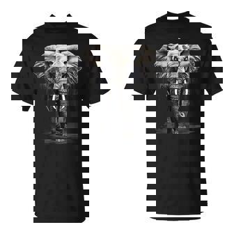 Elephant Animal Art Drawing Wildlife Motif Artwork Safari T-Shirt | Mazezy