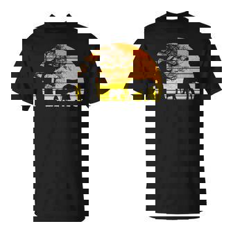 Elephant Safari Vintage Sunset Baobab Africa Flag T-Shirt | Mazezy