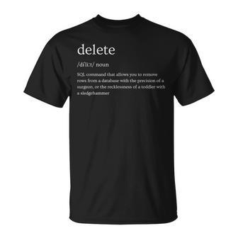 Eliminarql Consulta Definición Programadores Camiseta unisex - Regaloses