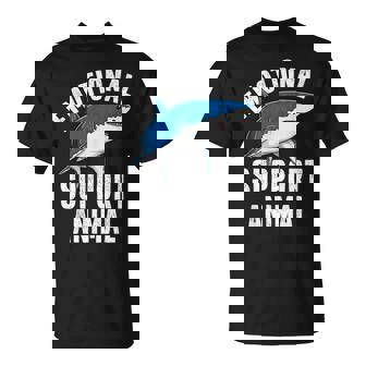 Emotional Support Animal Shark Big Ocean Animal T-Shirt - Monsterry