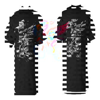 Enduro Flamingo On Motorcycle T-Shirt | Seseable UK