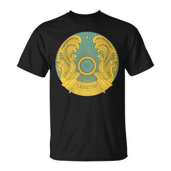 Escudo De Armas Delímbolo Delello Del Emblema Nacional De Kazajstán Manga Larga Camiseta unisex - Regaloses