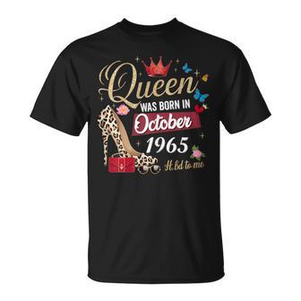 Esta Reina Nació En Octubre De 1965 Cumpleaños De Octubre Es Camiseta unisex - Regaloses