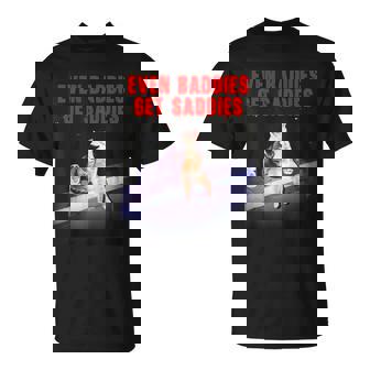 Even Baddies Get Saddies Cat Meme Aesthetic T-Shirt | Mazezy