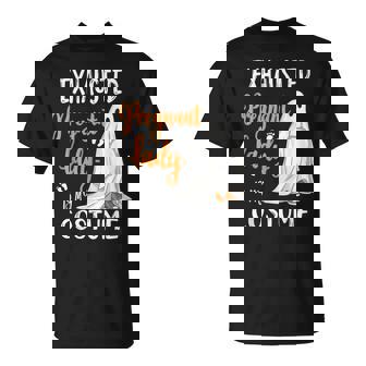 Exhausted Pregnant Lady Costume Spooky Pregnancy T-Shirt | Mazezy