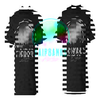 Fairbanks Alaska Vacation Travel Northern Lights Alaskan T-Shirt - Monsterry