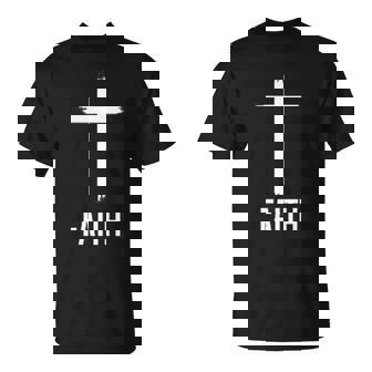 Faith Small Cross Christian Minimalist Religious For Family T-Shirt - Thegiftio