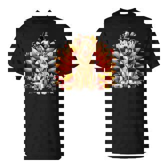 Fall Golden Retriever Thanksgiving Pilgrim Turkey Dog Autumn T-Shirt | Seseable CA