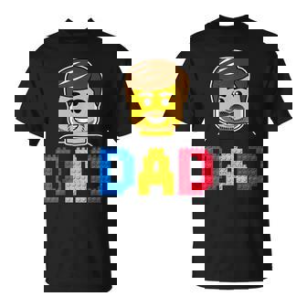 Family Dad Master Builder Building Bricks Blocks Fathers Day T-Shirt | Seseable UK