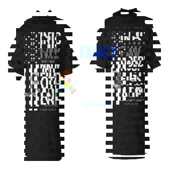 In This Family Nobody Fights Alone Blue Autism Awareness T-Shirt | Seseable UK