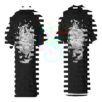 Fantasy Cute Dragon Heart Flowers T-Shirt | Seseable UK