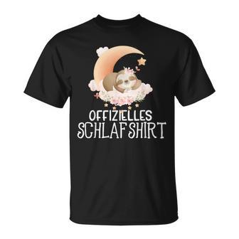 Faultier Offizielleschlaf Pyjam Nachthemd Faultier T-Shirt - Geschenkecke