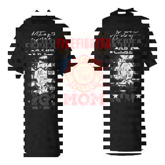 My Favorite Firefighter Calls Me Mom Usa Flag T-Shirt - Thegiftio