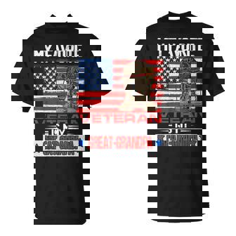 My Favorite Veteran Is My Great-Grandpa Military Grandfather T-Shirt - Monsterry