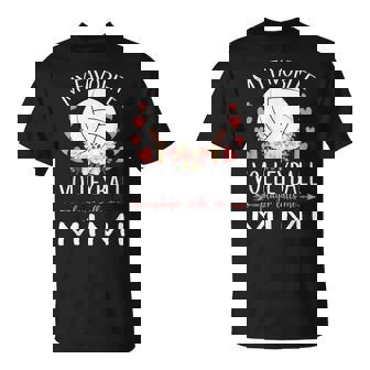 My Favorite Volleyball Player Calls Me Mimi Flower T-Shirt | Mazezy