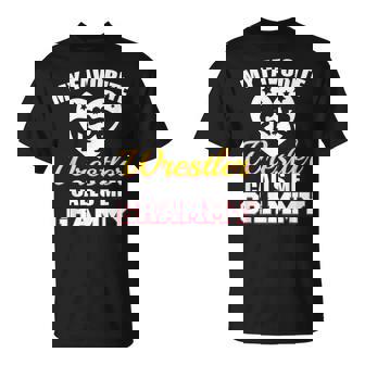 My Favorite Wrestler Calls Me Grammy Wrestling Grammy T-Shirt - Thegiftio