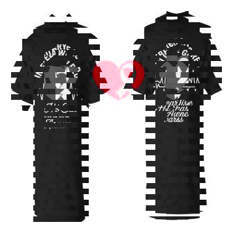 In February We Go Red For Heart Disease Awareness Support T-Shirt | Mazezy