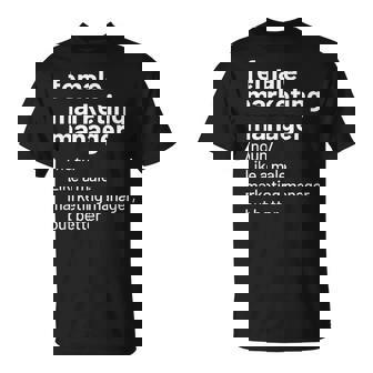 Female Marketing Manager Definition T-Shirt | Mazezy