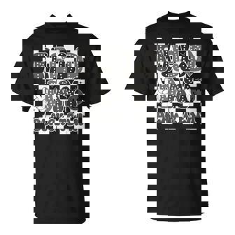 Field Day Black Team Groovy Smile Face Checkered Students T-Shirt | Mazezy