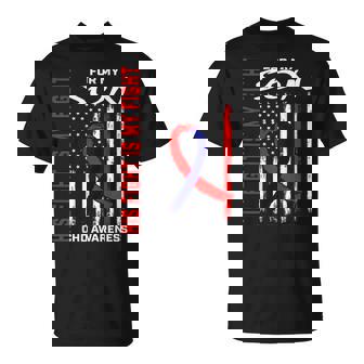 His Fight Is My Fight Chd Awareness Son American Flag T-Shirt - Monsterry