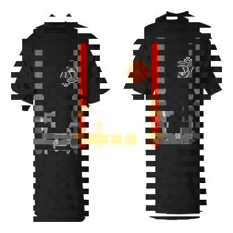 Firefighter Costume Halloween Fireman Uniform T-Shirt | Mazezy