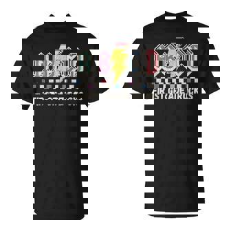 First Grade Rocks Teachers Back To School ABCD Rock Students T-Shirt | Mazezy