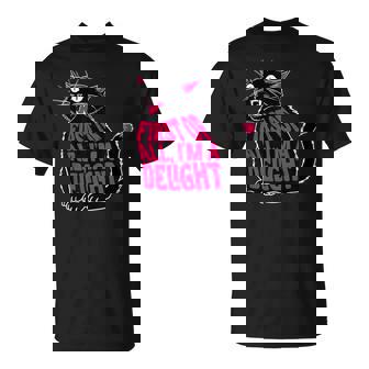 First Of All I'm A Delight Roaring Cat Kitty Black Kitten T-Shirt - Monsterry