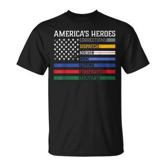 First RespondersPolice Military Firefighter Nurse T-Shirt | Mazezy