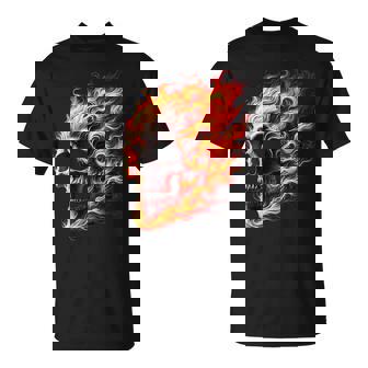 Flaming Skull Graphic T-Shirt - Monsterry