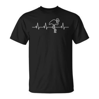 Flamingo Herzschlag Ich Liebe Flamingos T-Shirt - Geschenkecke