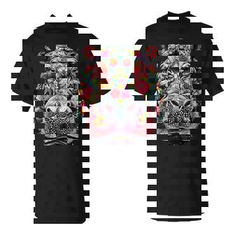 Floral Aesthetic Hippopotamus Lover Hippo T-Shirt | Mazezy