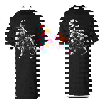 Floral Rough Collie Vintage Flowers Collie Dog Lover T-Shirt - Thegiftio