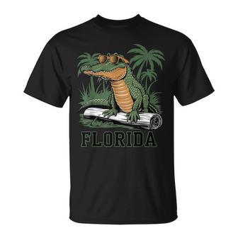 Florida Alligator Lunettes Deoleiltyle Rétro Floride T-Shirt - Cadeauxyz