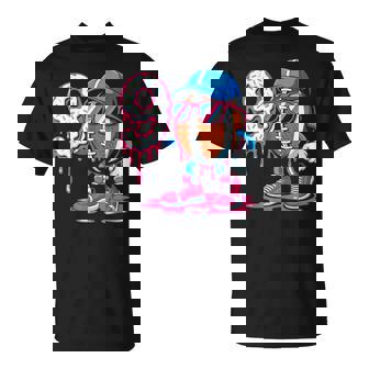 Football 9 Year Old Ice Cream Drip 9Th Birthday T-Shirt | Mazezy