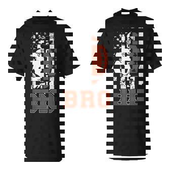 Football Bro US Flag Football Brother Of A Football Player T-Shirt | Mazezy