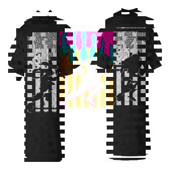 Football Ice Cream Drip Boys Football Player American Flag T-Shirt | Mazezy