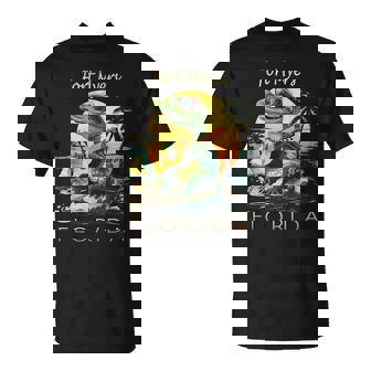 Fort Myers Florida Vacation Cute Alligator Sunset Souvenir T-Shirt - Thegiftio