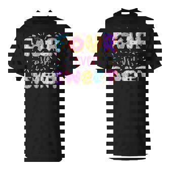 Four Ever Sweet Donut Birthday Girls Fourth Birthday Party T-Shirt | Seseable CA