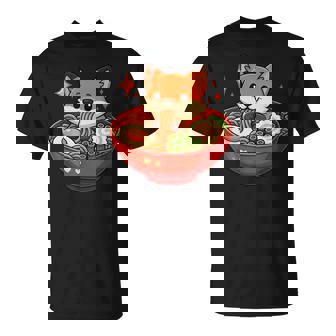 Fox With Noodles Ramen Kawaii Fox T-Shirt - Thegiftio