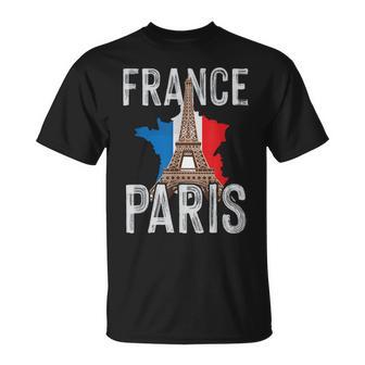 Frankreich Paris Eiffelturm Französische Flagge Zeichen Der Liebe T-Shirt - Geschenkecke